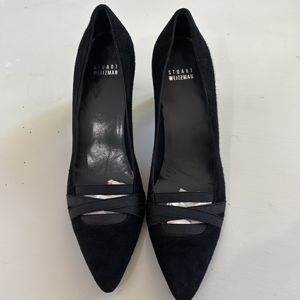 Stuart Weitzman Black Women's Suede Classic Pumps Size 8.5n